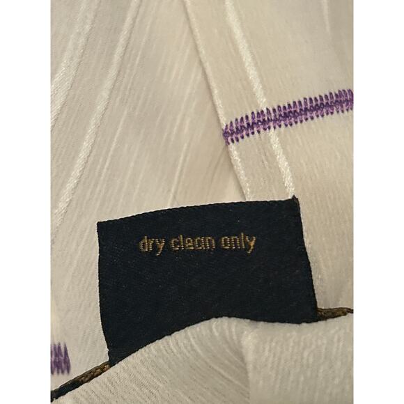 GUC Possi New York Mens Pullover Long Sleeve Shirt White/Purple V Neck Collar XL - Picture 5 of 6